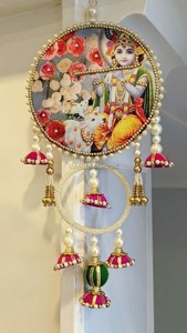 Pichwai ศิลปะแขวนผนังรูปวัวพระพิฆเนศที่แขวนผนังทำด้วยมือของตกแต่งบ้านแบบอินเดียดิวาลิพูจาของตกแต่งวิหารของที่ระลึกแขวนประตูทางเข้า - Product Image 3