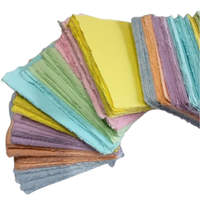 Lot de feuilles de papier coton pastel faites à la main, bord festonné, pour scrapbooking, fournitures de journalisation artisanale, taille personnalisable