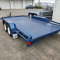 Remorque utilitaire en aluminium blanc 7x14 pieds à plateau plat avec rampe et barrières latérales, remorque de transport à double essieu, charge utile maximale 2001-3000 kg