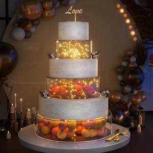 Elevador de Pedestal de acrílico transparente moderno, caja de exhibición rellenable transparente, luz inferior hueca, eleva tus estantes de exhibición - Product Image 3