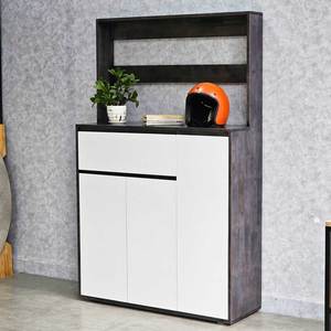 Meuble à chaussures minimaliste moderne KG68071 avec porte-vêtements portable 100x32x160cm en bois d'hévéa pour salon - Product Image 2