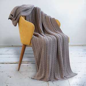 Couverture en coton Beige couverture tricotée 100% acrylique MATHILDA couverture 130*170 cm haute qualité maison Tekstile - Product Image 4