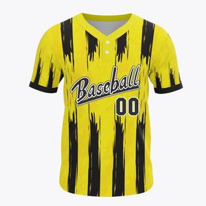 Jersey de béisbol de alta calidad con dos botones, poliéster sublimado, manga corta, patrón de rayas de talla grande, ropa de softbol transpirable - Product Image 5