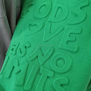 T-shirt en coton gaufré 3D personnalisé en gros – Confortable et imprimé en relief - Product Image 3