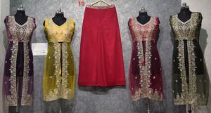 Collection Femme Tenue Tendance Pakistanaise Sharara Costumes Designer Georgette Broderie Travail En Gros Inde - Product Image 5