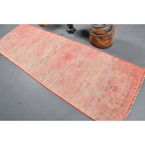 Alfombra turca naranja Vintage 29X86 pies Área grande clásica Seagrass Lana Patrón abstracto Rectángulo Pasillo Estilos Respaldo de látex - Product Image 4