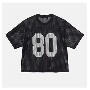 Maillot de football américain unisexe personnalisé en microfibre, respirant, anti-bactérien, anti-UV, à séchage rapide, court, taille plus - Product Image 1