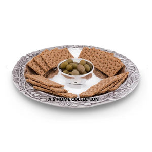 Metal antiguo acabado forma de hoja única 2 niveles último chip y tazón de inmersión - Product Image 3