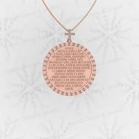 Collier pendentif médaillon religieux catholique en argent massif 925 de 35 mm avec croix, plaqué rhodium et zirconiums, bijoux fins pour hommes