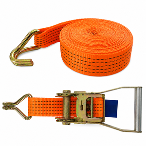 Sangle d'arrimage à cliquet durable de 3000 kg, 2 pouces, en polyester avec crochets pour la sécurisation des marchandises, la logistique industrielle, la fabrication OEM - Product Image 1