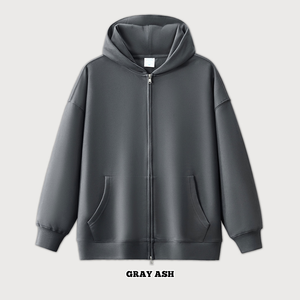 High Quality Custom Men's French Terry Pullover Sweatshirt Street-Wear Oversized Drop Shoulder <b>Hoodie</b> Solid Pattern - Product Image 6