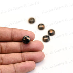 Piedra Preciosa de Obsidiana Negra Natural de 6mm, Cabujón Liso de Cuarzo, para Joyería, Piedra Preciosa Suelta de Alto Pulido - Product Image 1