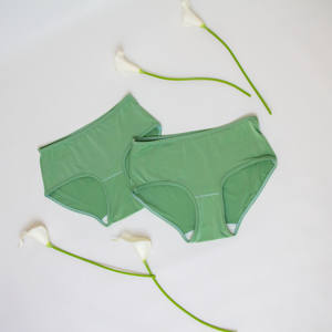 Ropa Interior informal de uso diario para mujer, bragas de Bikini de nailon de LICRA elástica con patrón de punto sólido, cintura elástica de cuatro vías - Product Image 3