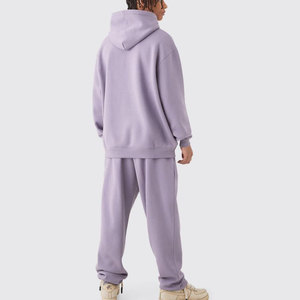 Customizable Winter Casual Regular Men's <b>Maternity</b> Hooded Tracksuit Set Premium Cotton <b>Hoodie</b> and Jogger Pants Solid Color - Product Image 3