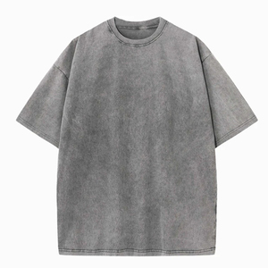 New Collection Oversized Summer Men's <b>Acid</b> Wash T-Shirt High Quality Breathable <b>Drop</b> Shoulder Plain Sporty Zikoo Industries 100% - Product Image 2