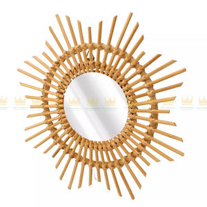 Decoración de pared espejo de ratán forma de estrella espejo de ratán decoración moderna pared artesanía decorativa espejo de ratán para el hogar - Product Image 3