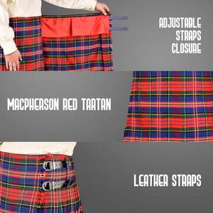 Kilt Tradicional Escocés para Hombre, Patrón de Tartán Rojo MacPherson, Kilt Personalizado de Lana Acrílica Cómodo 2026 - Product Image 5