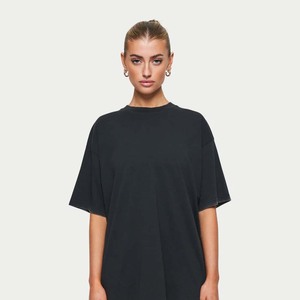 เสื้อยืดแขนสั้นสีดำสีเทาทรงสตรีทโอเวอร์ไซส์ - Product Image 6