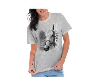 Camiseta de algodón ajustada de verano para mujer, camiseta de manga corta con cuello redondo, camiseta de equitación ecuestre de silicona para amantes de los caballos - Product Image 3