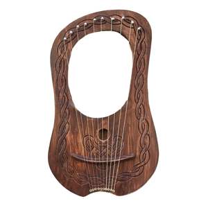 Celtic Premium 10 cordes palissandre Lyre harpe conception irlandaise gravure clé de réglage cordes supplémentaires-accessoire d'instrument de musique gratuit - Product Image 1