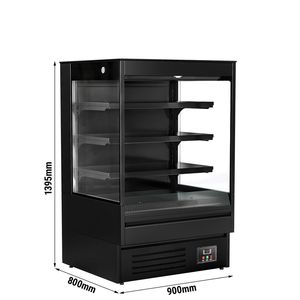Réfrigérateur commercial multi-étagères - Ouverture frontale - 900 mm - 287 L - avec 3 étagères - Noir - Product Image 2