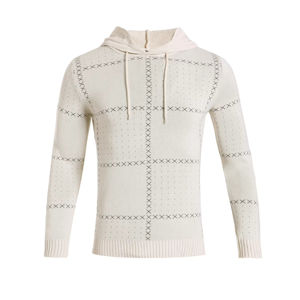 Pull à capuche tricoté à carreaux rétro pour hommes Automne Hiver Pull ample décontracté Style Vintage ODM OEM Supply Pull surdimensionné - Product Image 5