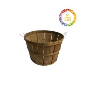 Recipiente de madera de acacia duradero con tapa, cesta hecha a mano ecológica adecuada para mantener productos agrícolas de mariscos - Product Image 3