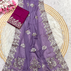 La más vendida de alta calidad invierno verano Chocolate seda indio tradicional elegante étnico desgaste Saree blusa de moda fiesta de secado rápido - Product Image 1