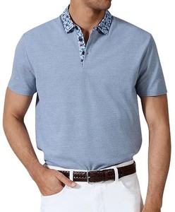 Men's 2025 Casual for Shirt Breathable 100% Cotton Knitted Fabric Short Sleeve for <b>Collar</b> with Solid Pattern Plain Dyed - Product Image 1