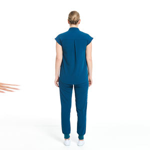 Uniformes de gommage d'infirmière en Spandex confortable uniformes d'hôpital à manches courtes avec collier de support ensembles de gommages médicaux - Product Image 5