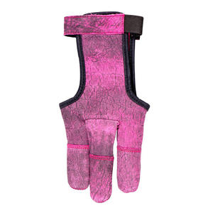 Imra Impex Guantes de tiro con arco de cuero de búfalo personalizables de dos tonos Punta de los dedos reforzada para uso en exteriores - Product Image 2