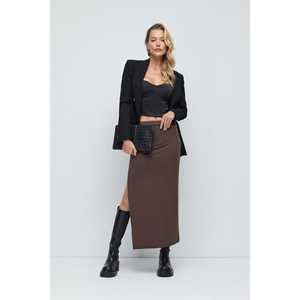 กระโปรงทรงเอ midi สไตล์เรียบง่าย เอวธรรมชาติ ดีไซน์ผูกเชือก ลายสัตว์ ทรงเอ็มไพร์ เหมาะสำหรับใส่ทำงาน ใส่ลำลอง ฤดูใบไม้ผลิ ผ้า PU คอร์ดูรอย ลายดอกไม้ - Product Image 1