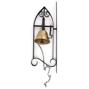 Timbre de Puerta de Hierro antiguo Casa de campo rústica Exterior Hecho a mano Durable Fuerte montado Entrada Acento decorativo Fuerte - Product Image 3