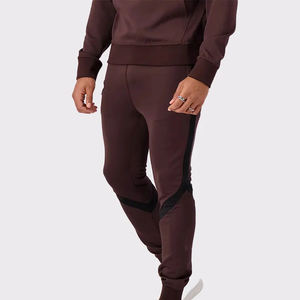 Survêtement de luxe pour homme, couleur bordeaux, avec sweat à capuche demi-zip et pantalon de jogging fuselé, en molleton technique personnalisé, vêtements de sport, prix bas - Product Image 4