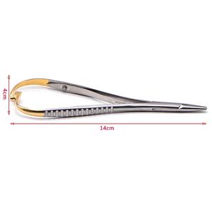 Porta Agujas Dentales de 14 cm |   Pinza Quirúrgica de Ortodoncia de Acero Inoxidable, Instrumento Dental Manual con Empuñadura Acolchada de Lujo, CE - Product Image 1