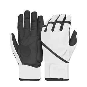 Guantes de bateo de béisbol con puños largos de cuero de vaca azul brillante y amarillo de color y diseño personalizados de calidad superior - Product Image 6