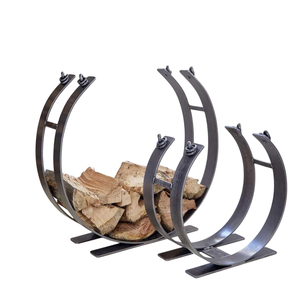 Soporte Redondo Ecológico para Leños de Leña, Acabado Negro, Estante de Almacenamiento para Leños de Chimenea, Decoración Interior y Exterior - Product Image 3