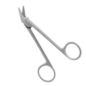 Ciseaux à suture à coupe angulaire pour fils souples, coupe maximale 1,2 mm, 120 mm de long, en acier inoxydable, instrument chirurgical manuel - Product Image 1