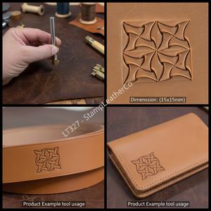 LT327 Geometric Pinwheel <b>Stamp</b> for <b>Leather</b> Crafts 15x15mm (7/12\" X 7/12\") Pinwheel <b>Leather</b> <b>Stamp</b> - Product Image 1