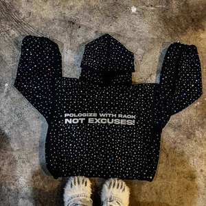 เสื้อฮู้ดผ้าฝ้ายพิมพ์ลายขนาดใหญ่สำหรับผู้ชายเสื้อฮู้ดแบบกอธิคมีโลโก้พลอยเทียมสไตล์สตรีทแวร์ผลิตตามสั่ง - Product Image 1