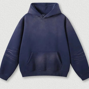 Streetwear surdimensionné personnalisé survêtement épais éponge française pull à capuche et pantalon de survêtement ensemble Sunfade lavé survêtement pour hommes - Product Image 4
