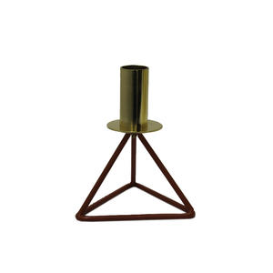 Bougeoir conique en aluminium Grande qualité Design moderne pour la maison et le mariage Décoration de table Bougie conique couleur or - Product Image 3