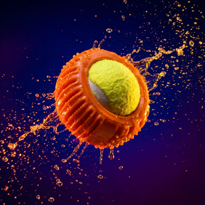 Ledu Dual Ball Surprise – Jouet pour chien en caoutchouc durable avec balle de tennis intégrée - Product Image 1