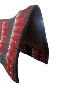 Fabricante de alta calidad 100% New Zealand Wool Horse Show Contour Saddle Pads 1/2 \ "Fieltro de lana gris Tamaño 34x42 Cuero negro - Product Image 2