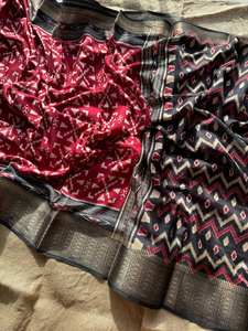 Sari de seda de tejido puro de diseñador con tejido Zari, ropa de fiesta de boda tradicional india y pakistaní para mujer - Product Image 3