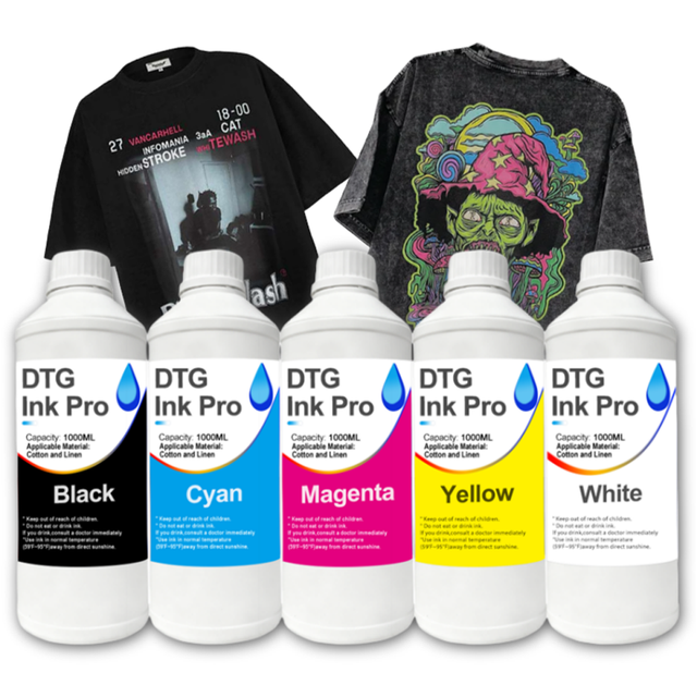 HESHUN 1000ml DTG Pigment Ink Textile Printing Ink for Epson DX5 DX7 R330 1390 1400 R1900 R2000 5113 DTG Printer