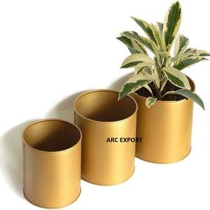 Jardinières de décoration rondes en or rose poli pour la maison Jardinières de sol de mariage de grande taille en métal de la meilleure qualité à bas prix - Product Image 3