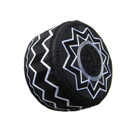 Chapeau de Kufi pour hommes de prière musulmane tricoté sur mesure en usine avec motif trapézoïdal chapeaux de Kufi islamique musulman en tricot ouvert en coton