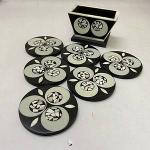 Decorative Bone Inlay <b>Coasters</b> <b>Set</b> Furniture & Home Living High Quality Bone Inlay <b>Coaster</b> Indian Manufacturer Bone Inlay Coffee - Product Image 4