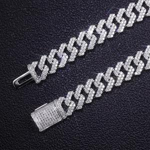 Cadena Cubana de Oro Blanco de 10K de 12mm, Estilo Hip Hop, de Lujo Premium, con Diamantes Cultivados en Laboratorio, Unisex, Certificada por Terceros, Joyería Fina - Product Image 4